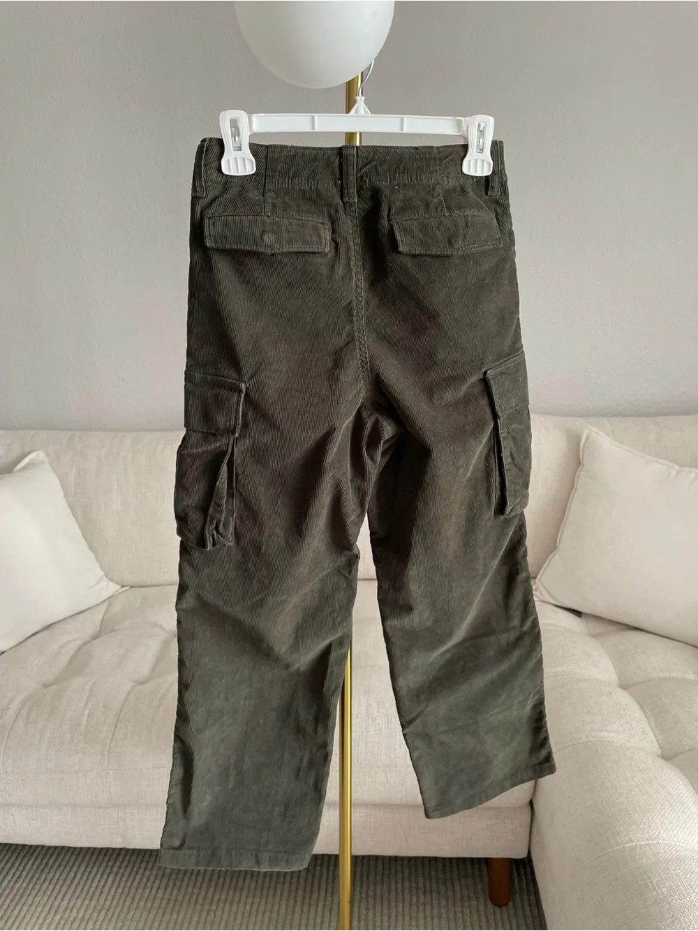 Gap Baggy Mid-Rise Corduroy Cargo Pants Evergreen Khaki